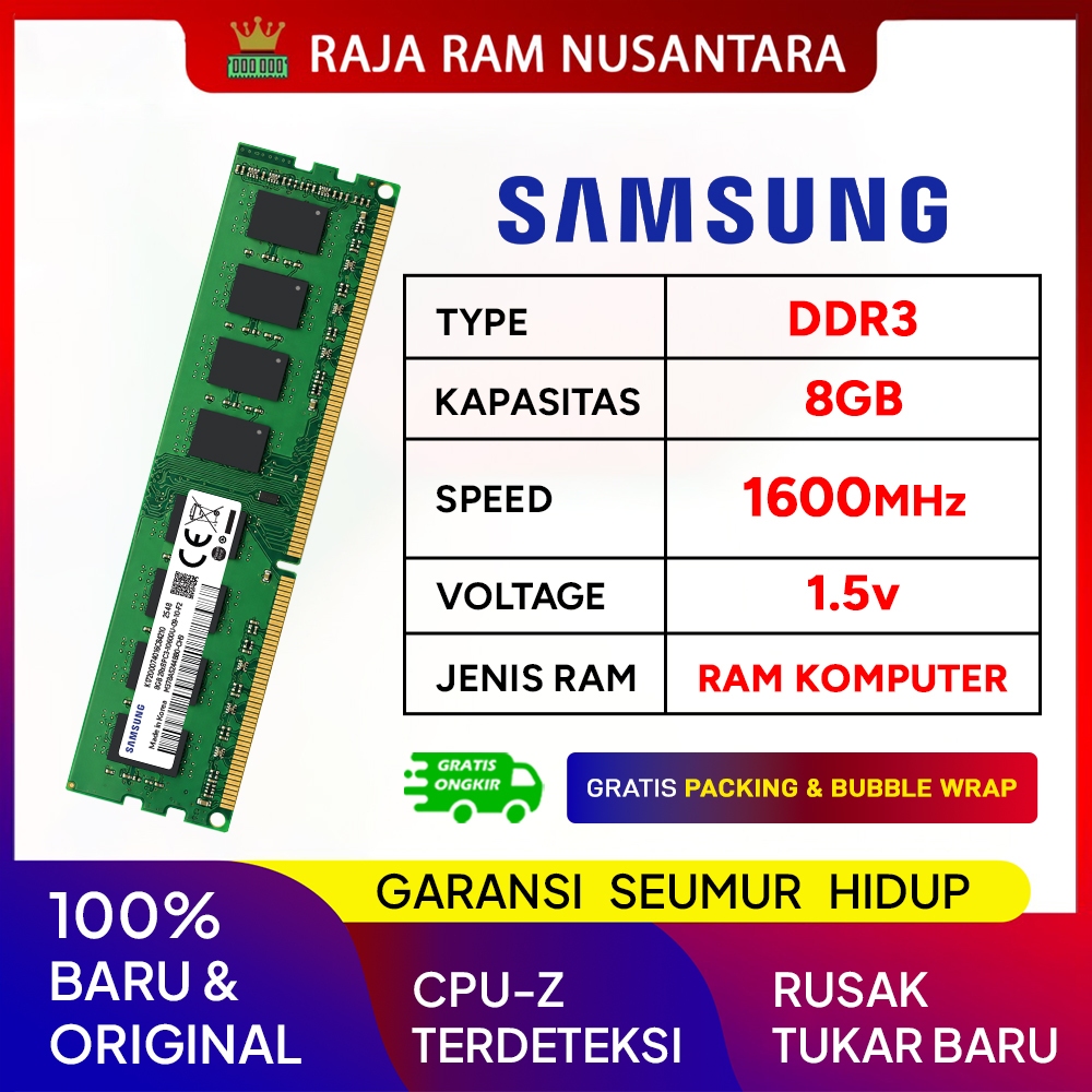 Ulasan Jujur RAM SAMSUNG DDR3 8GB 1600MHz: Tingkatkan Performa PC Lama 1.5v