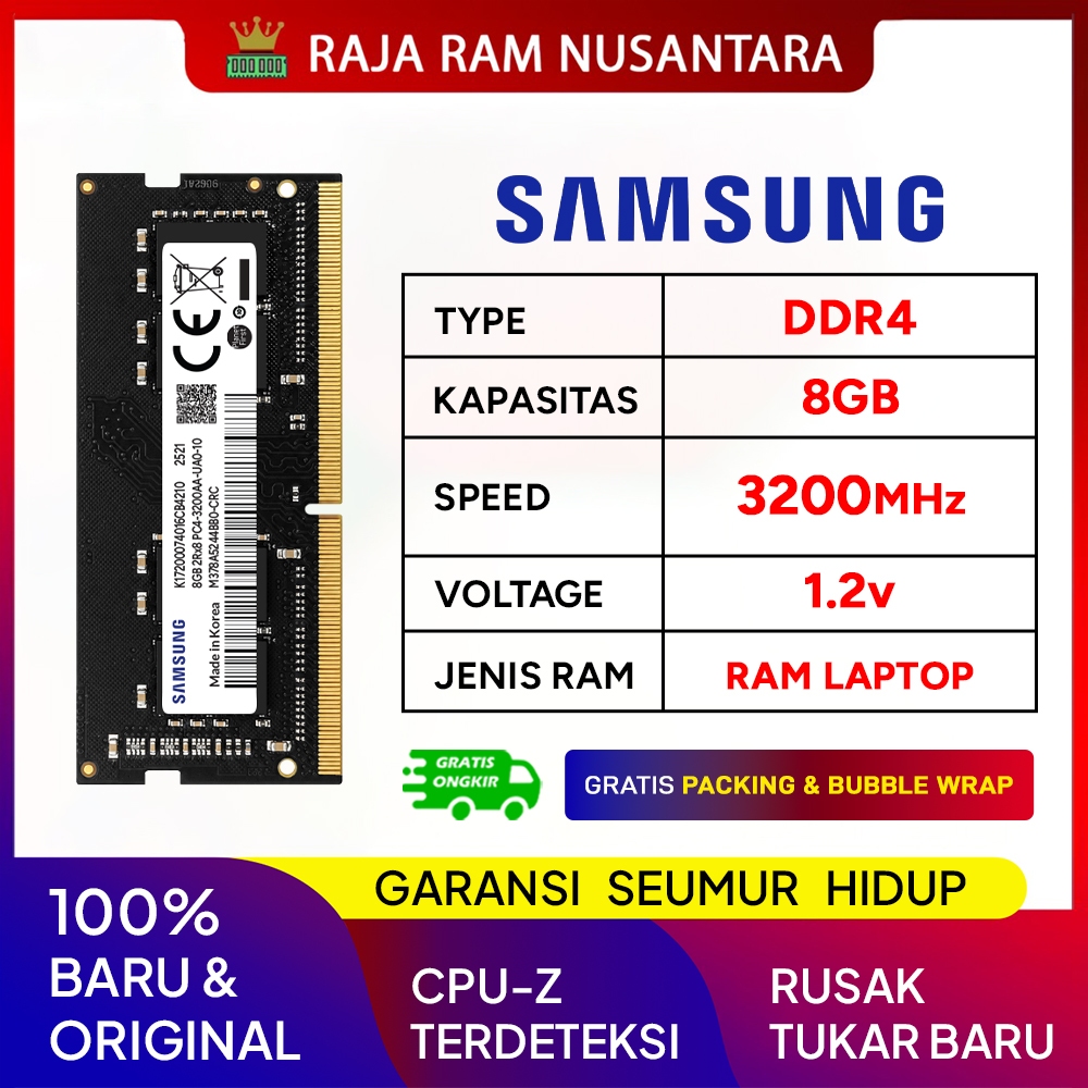 RAM Laptop Samsung DDR4 8GB 3200MHz: Peningkatan Performa 30% untuk Multitasking Berat