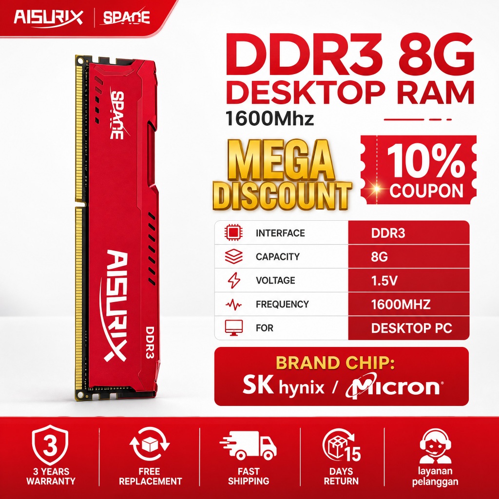 AISURIX DDR3 & DDR4 RAM: Uji 8GB dan 16GB, Performa 1600Mhz hingga 3200Mhz Terjangkau